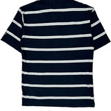 Hard Rock Cafe Striped Polo Shirt - Large White Cotton