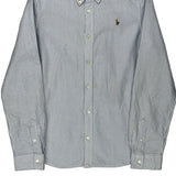 Age 12 Ralph Lauren Striped Shirt - Medium Blue Cotton