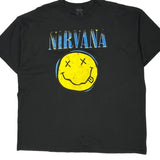Smiley Face Nirvana Band T-Shirt - 2XL Yellow Cotton