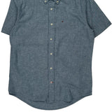 Tommy Hilfiger Short Sleeve Shirt - Medium Blue Cotton
