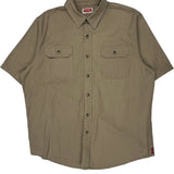 Wrangler Short Sleeve Shirt - Large Khaki Cotton