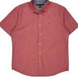 Tommy Hilfiger Polka Dot Short Sleeve Shirt - XL Red Cotton