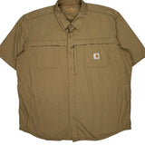 Carhartt Short Sleeve Shirt - 2XL Khaki Polyester