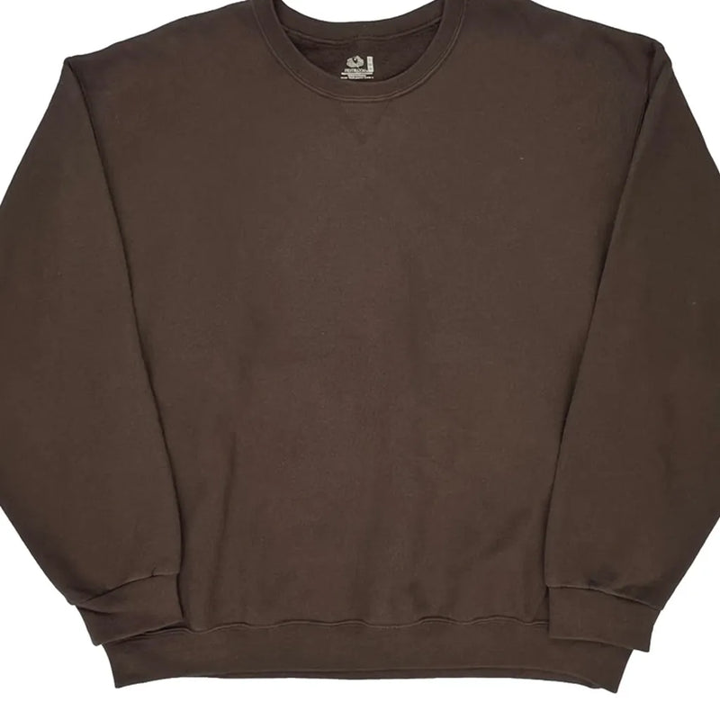Fruit Of The Loom Sweatshirt - XL Brown Cotton