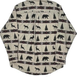 Rugged Outdoorwear Woolrich Patterned Shirt - Large Beige Cotton