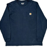 Carhartt Long Sleeve T-Shirt - XL Navy Cotton