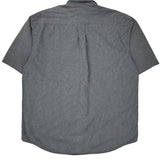 Nautica Checked Short Sleeve Shirt - Large Grey Cotton