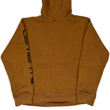 Age 10-12 Carhartt Spellout Hoodie - Medium Brown Cotton