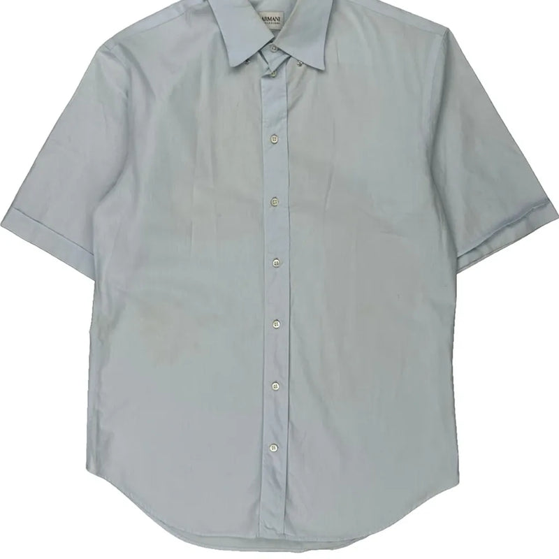 Armani Short Sleeve Shirt - Medium Blue Cotton