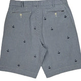 Anchors Polo By Ralph Lauren Striped Chino Shorts - 32W 9L Blue Cotton