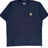 Carhartt T-Shirt - Large Navy Cotton