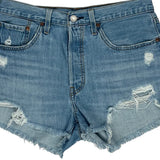 Levis Denim Shorts - 31W UK 12 Light Wash Cotton