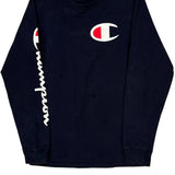 Champion Long Sleeve T-Shirt - Small Navy Cotton