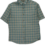 Woolrich Checked Short Sleeve Shirt - Medium Blue Cotton