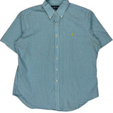 Ralph Lauren Checked Short Sleeve Shirt - XL Blue Cotton