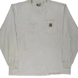 Carhartt Long Sleeve T-Shirt - XL White Cotton