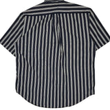 Vintage Tommy Hilfiger Striped Short Sleeve Shirt - Large Navy Cotton