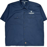 Dickies Short Sleeve Shirt - XL Navy Cotton Blend