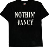 Hanes Single Stitch T-Shirt - Large Black Cotton Blend