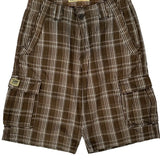 Lee Checked Cargo Shorts - 30W 11L Brown Cotton