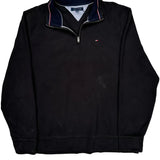 Tommy Hilfiger 1/4 Zip - XL Black Cotton