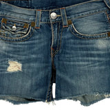 True Religion Denim Shorts - 30W UK 8 Blue Cotton