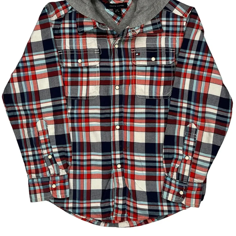 Age 6-7 Tommy Hilfiger Checked Flannel Shirt - Small Multicoloured Cotton