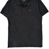 Levis Polo Shirt - Medium Black Cotton