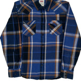 Levis Checked Flannel Shirt - Medium Blue Cotton