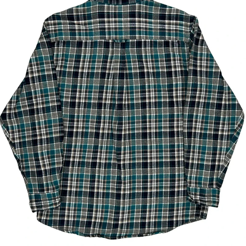 Red Head Checked Flannel Shirt - Large Multicoloured Cotton