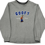 Goofy Disney Cartoon Sweatshirt - Medium Grey Cotton