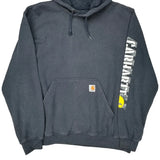 Carhartt Spellout Hoodie - Large Gray Cotton