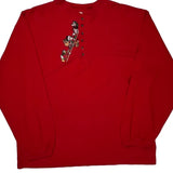 Mickey Mouse Characters Mickey Inc Long Sleeve T-Shirt - XL Red Cotton