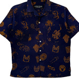 Via Ripatti Designs Hawaiian Shirt - Large Blue Cotton