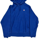 Reverse Weave Champion Hoodie - Small Blue Cotton