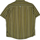 Kuhl Striped Short Sleeve Shirt - Large Green Cotton Blend