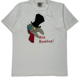 Bah Humbug! Oneita Christmas T-Shirt - XL White Cotton