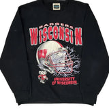 University Of Wisconsin Decotex Graphic Sweatshirt - XL Black Cotton Blend
