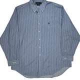 Ralph Lauren Striped Shirt - XL Blue Cotton
