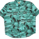 Cabelas Hawaiian Shirt - XL Blue Polyester