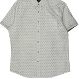 Lee Polka Dot Short Sleeve Shirt - Large White Cotton