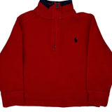 Age 1.5 Years Polo By Ralph Lauren 1/4 Zip - 2XS Red Cotton