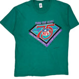 Made In USA Single Stitch Hall Of Fame Festival Logo 7 Nfl T-Shirt - 2XL Green Cotton