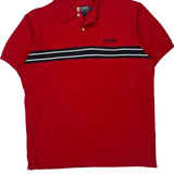 Chaps Ralph Lauren Striped Polo Shirt - Large Red Cotton