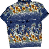 Koko Knot Floral Hawaiian Shirt - XL Blue Cotton