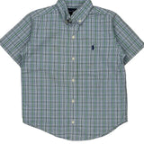 Age 6 Ralph Lauren Checked Short Sleeve Shirt - Small Blue Cotton