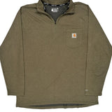 Carhartt 1/4 Zip - XL Brown Cotton Blend