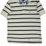 Tommy Hilfiger Striped Polo Shirt - Small Black Cotton