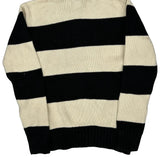 Age 6-7 Polo By Ralph Lauren Striped 1/4 Zip - Small Black & White Cotton