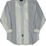 Chaps Ralph Lauren Striped Shirt - Large Blue Cotton
